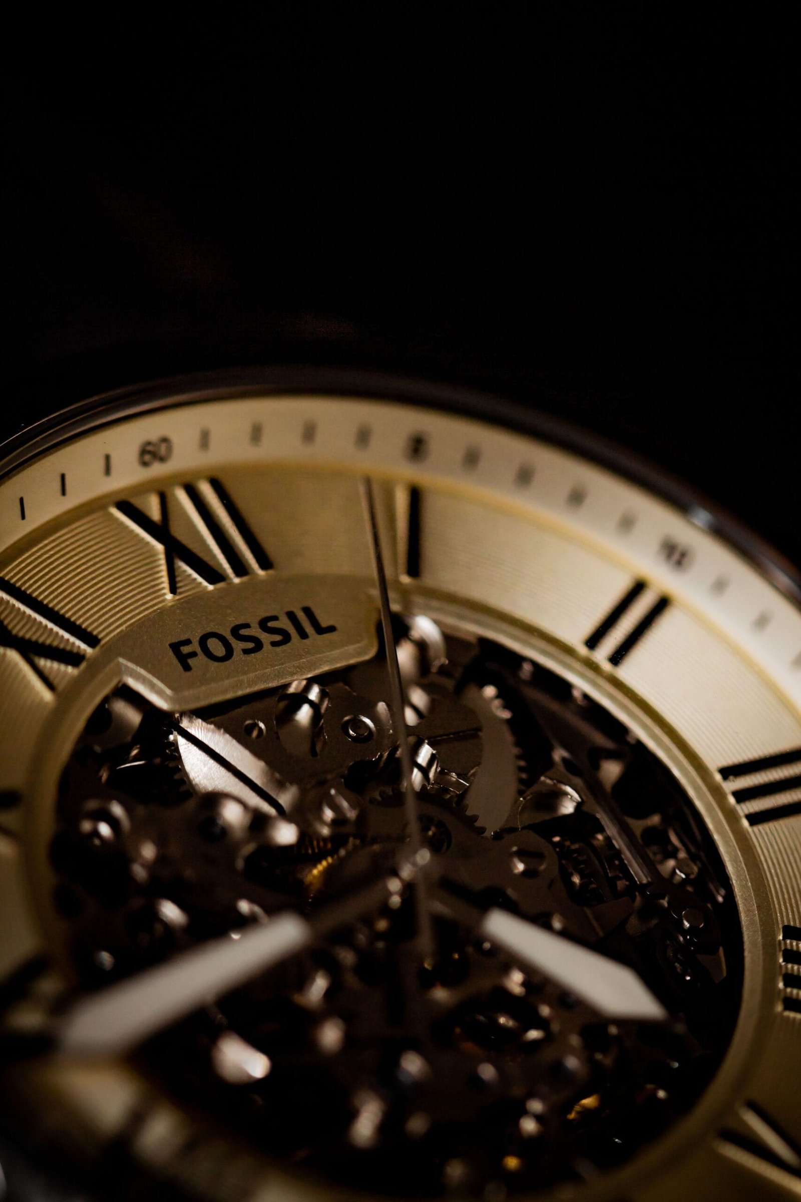 Close-up of an automatic watch movement
