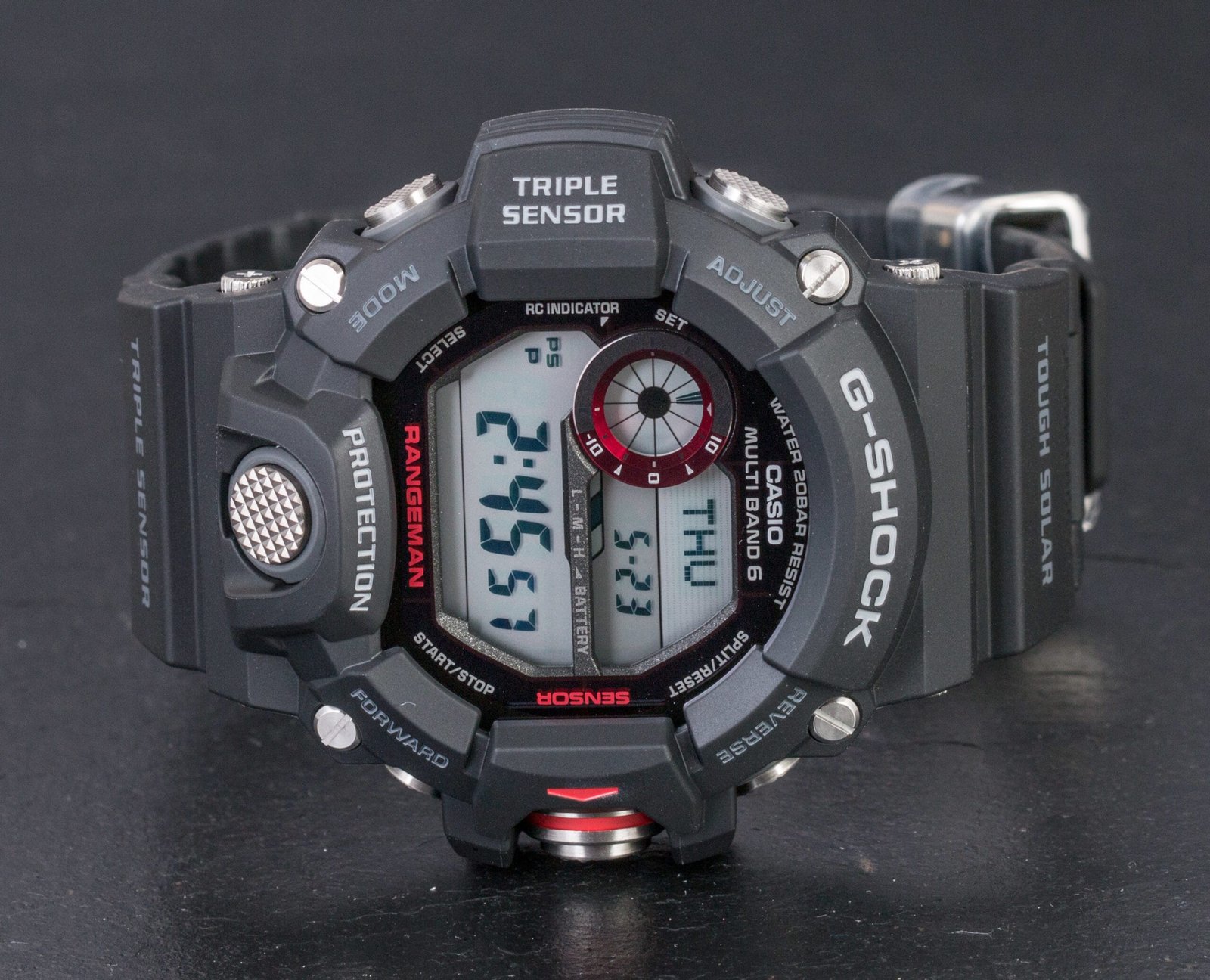 Casio G-Shock Rangeman GW-9400 showing the resin strap and lug area
