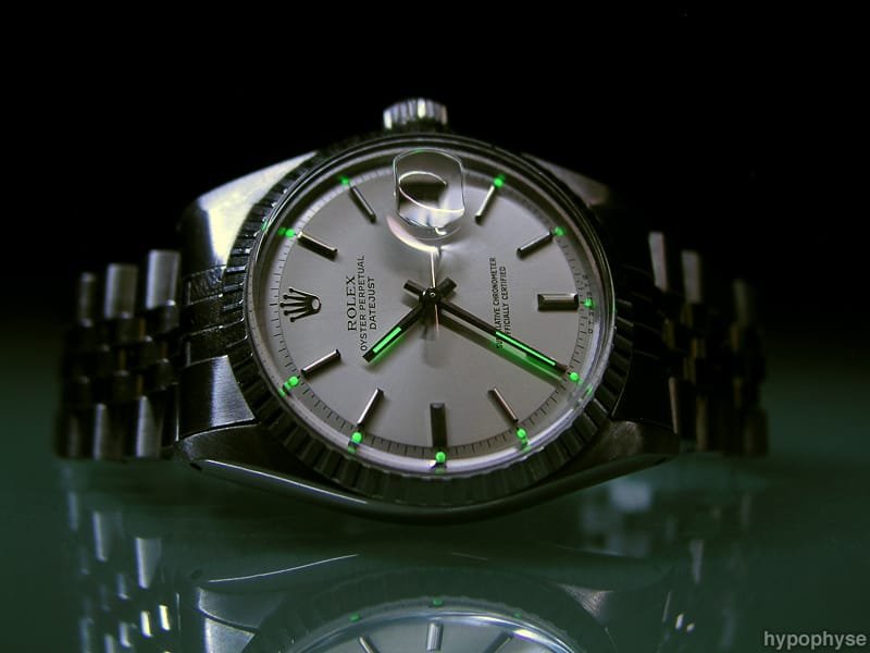 Rolex Datejust 1603 with an acrylic crystal and integrated cyclops over the date window
