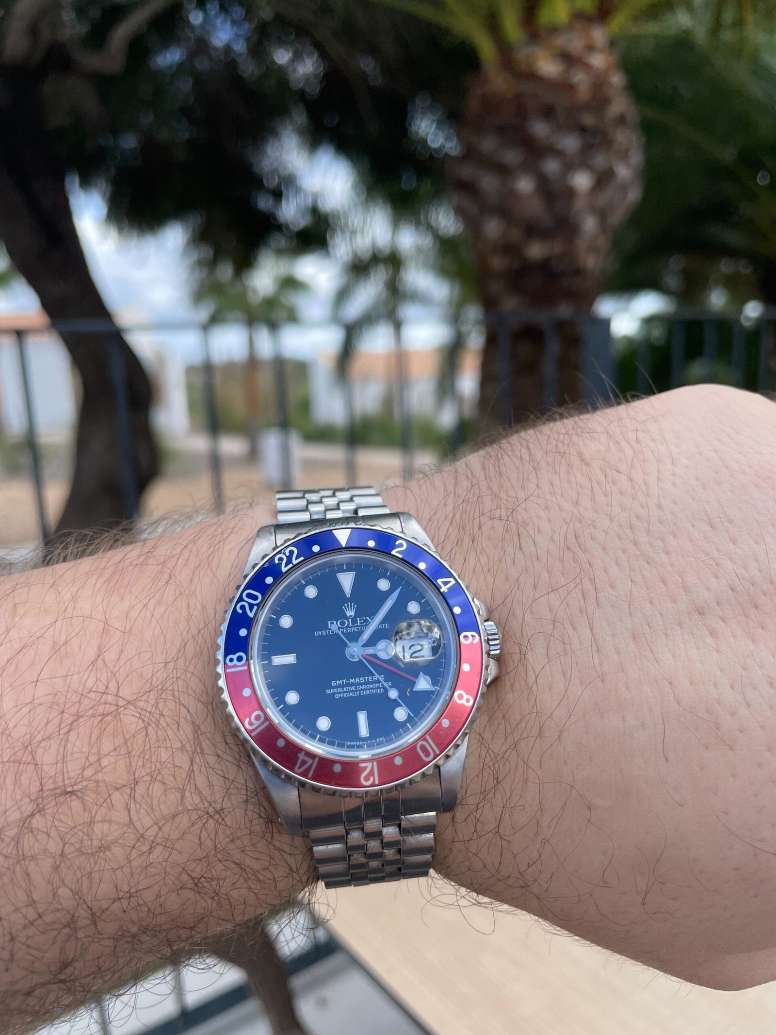 Rolex GMT-Master II with a two-colour 24-hour rotating bezel