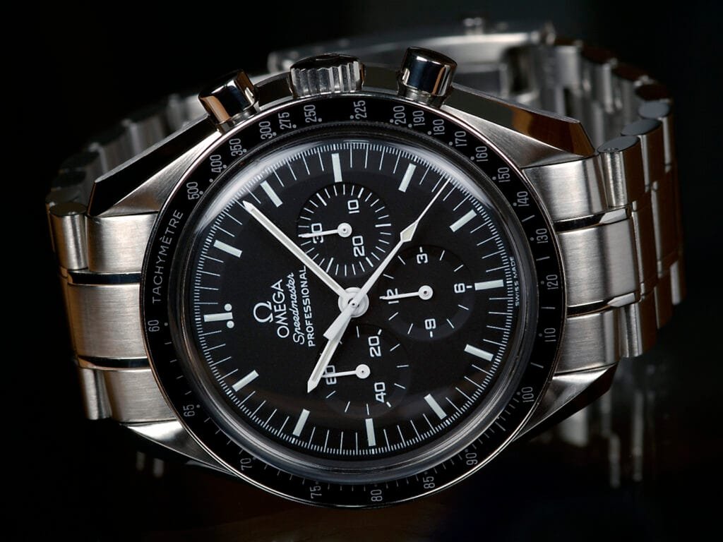 Omega Speedmaster Professional Moonwatch on its steel bracelet